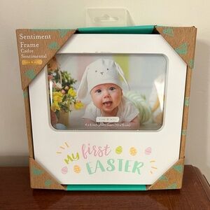 My First Easter Sentiment Picture Frame - White with Pastel Accents